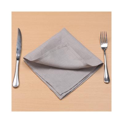 China Non-disposable Custom Simple Embroidered Linen Cocktail 100% Cotton Linen Wedding Linen Napkins Washed Out for sale