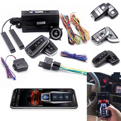 China Universal APP Control Car Car Alarm System With Start Engine Auto Start Stop System Push One Button Keyless Entry Smart Remote Key For Car for sale