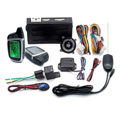 China Car Alarm with Two Way Universal Master Remote Control Ignition Kit Autostart System Car Accessories Start Stop Car Alarm Security Protection LCD Display Engine for sale