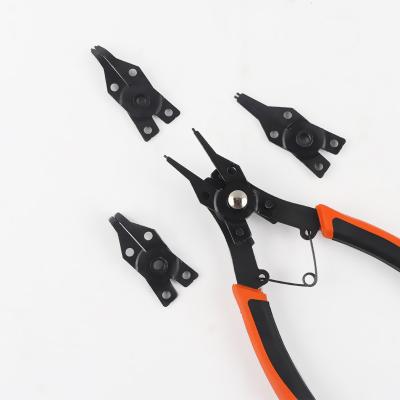 China MULTI FUNCTIONAL Hot Sale Multi-function 4 Interchangeable Heads Repair Tools Retaining Ring Plier for sale