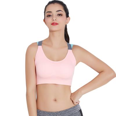 China Yoga Antibacterial Smooth Gym Fitness Sports Top Custom Bra With Wide Support Elastic for sale