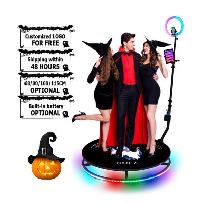 China RGB Light Smart Remote Control Rotation 360 Degree Photo Booth Slow Motion Rotating 360 Photo Booth 360 Video Booth 68/80/100/115CM for sale