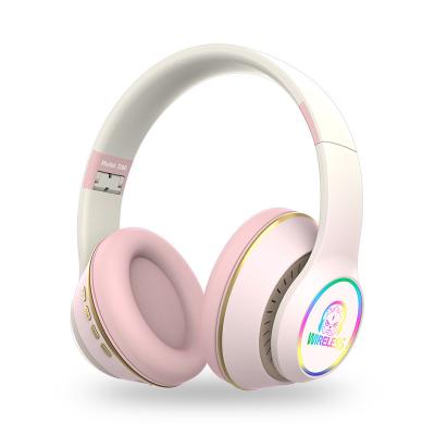 China Perfect Sound New Arrival D90 Gaming Wireless V5.0 Bt Branded Headphones Gift Box Customize Logo Wireless Led Teenager Kids Headphones for sale