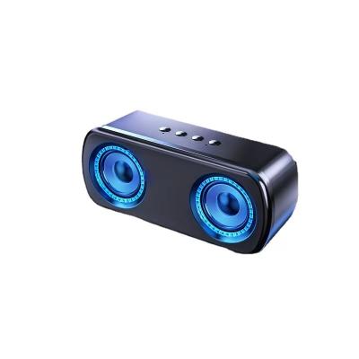 China Colorful LED light Wireless BT speaker mobile phone mini portable subwoofer card outdoor speaker high volume dual speakers for sale