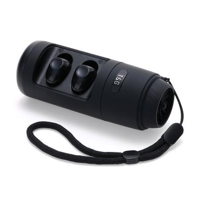 China 2 in 1 portable TWS earphone and BT speaker 2 in 1 1200mah battery built-in microphone for sale