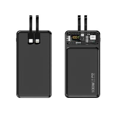 China Quick Charge Support 2023 new industrial wind 100W super fast charge comes with cable Portable power bank 20000 mAh 20W PD fast charge for sale