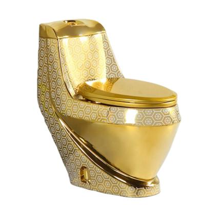 China ZHONGYA Double-flow Bathroom Gold Toilet Modern Silver Toilet Bowl Chinese WC Toilet for sale