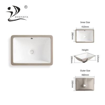 China ZHONGYA Low Price UCPC Certification Hot-selling Modern Art Basin Countertop Sink Rectangle Cermic Sink for sale