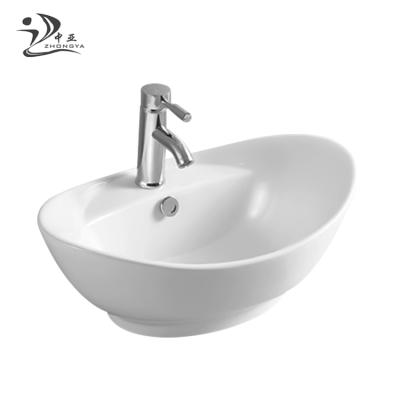 China ZHONGYA Modern Above Counter Wholesale Vessel Basin Art Ware Sanitary Ceramic Bowl Basin for sale