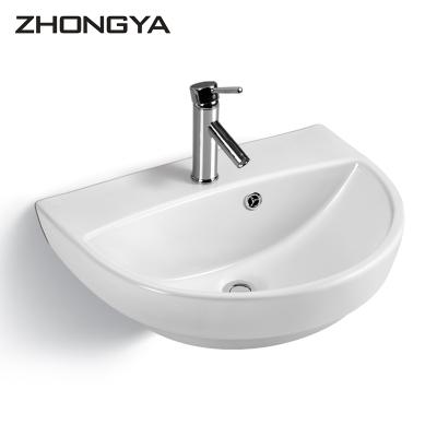 China Modern Professional Manufacturer Sink Wash Basin Wall Hit Ceramic Modern Basin for sale