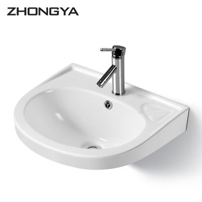 China Chaozhou Modern Ceramic Hand Basin Sink Bathroom Wall Mounted Wash Basin for sale