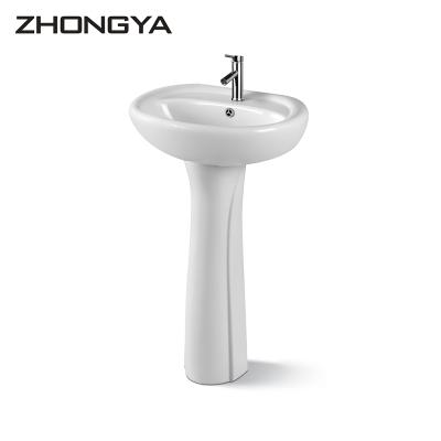 China China Manufacturer Modern Design White Ceramic Hotel Bathroom Hand Wash Pedetal Basin for sale