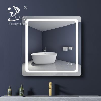 China ZHONGYA Modern Special Hot Selling Magnifying Mirror Door Home Vanity Wall Mounted Smart Led Demister With Time-temperature Display for sale