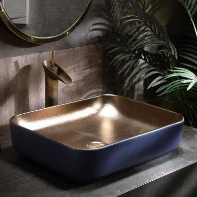 China Customized Modern Style Art Basin High Quality Hotel Hand Wash Basin Gold Matt Basin for sale