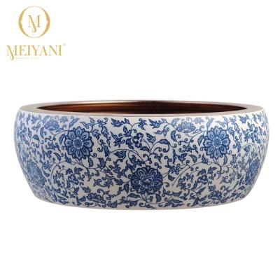 China MEIYANI Modern Round Shape Design Luxury Classic Chinese Wash Basin By Handmade for sale