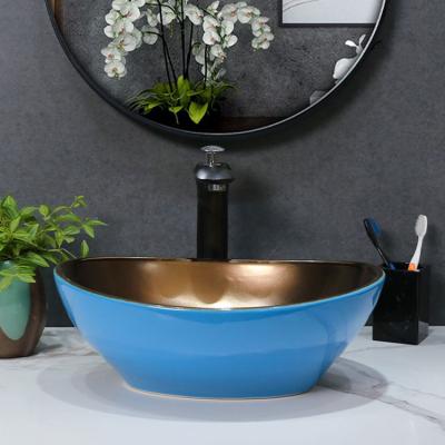 China Modern Round Line Art Hand Wash Basin Sink Luxury Bathroom Table Top Modern Design Ceramic For Dining Room for sale