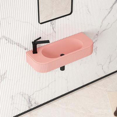 China Wall Hung Artificial Stone Basin Small Size Corner Modern High Quality Bathroom Vanity Sink Console for sale