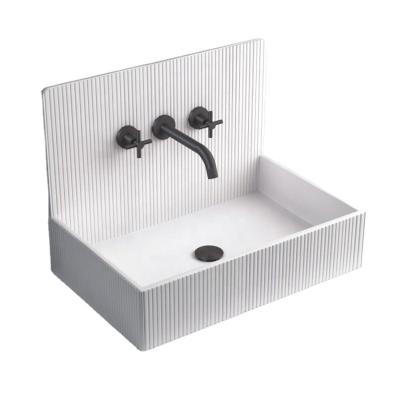 China Modern Unique New Design Wash Hand Basin Square Sinks Artificial Stone Basin for sale