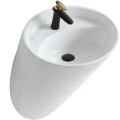 China Modern High Quality Wall Hung Basin Bathroom Sink One Piece Wash Basin Sink for sale