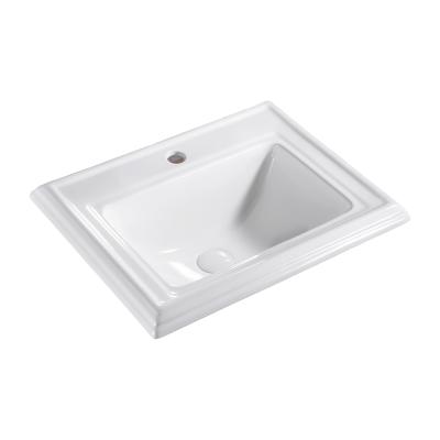 China Factory Direct Sales Easy Clean Ceramic Rectangle Sink Bathroom Vanity Wash Recessed Basin for sale