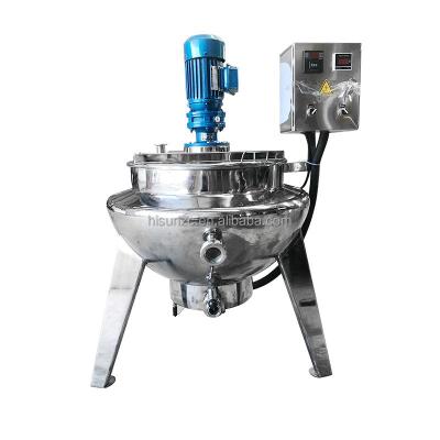 China Dairy Factory Food Jacketed Cooking Kettle With Double Jacketed Stirrer Kettle Cooker With Blender Steam/Gas/Electric Jacket Kettle Price for sale