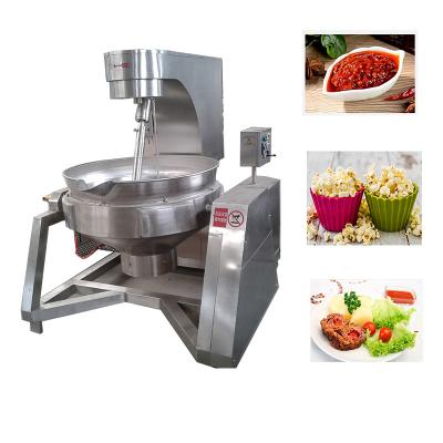 China Universal Vegetable Processing Plant Automatic Wok for Cooking All Kinds of Materials Chili Sauce Tomato Sauce Edible Curry Sauce Making Machine with Mixer for sale