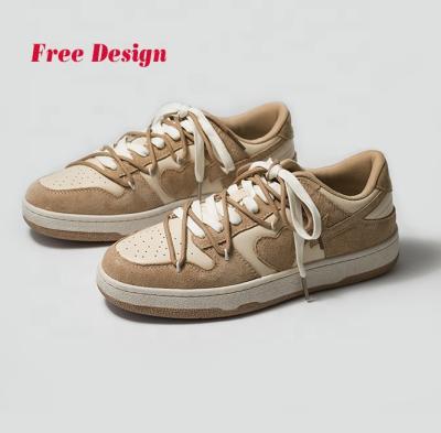 China Fashion Trend Trainers Designer Retro Unisex Customized Genuine Leather Upper Shoes For Men New Styles Flat Sneakers for sale