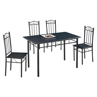 China Factory Price Modern Hot Selling Wooden Set-Morden Home Dining Table and Four Chairs Dining Table Set for sale