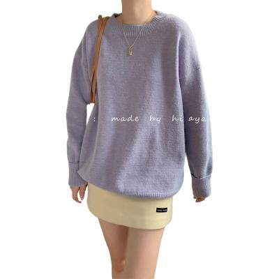 China Breathable Hot Sale High Quality Stylish Girls' Fall Sweaters Tops Solid Color for sale