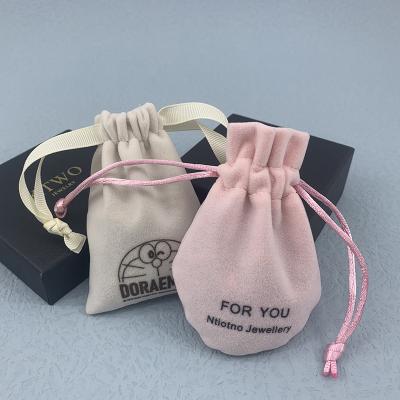 China Recyclable Custom Drawstring Velvet Colored Velvet Gift Bags Microfiber Packaging Jewelry Size Custom Industrial OEM Outer Packaging for sale