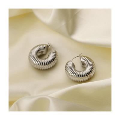 China Accept refund money in case custom high quality classical allergy snail shell earrings stainless steel statement earrings free chubby circles 2021 earring custom for sale