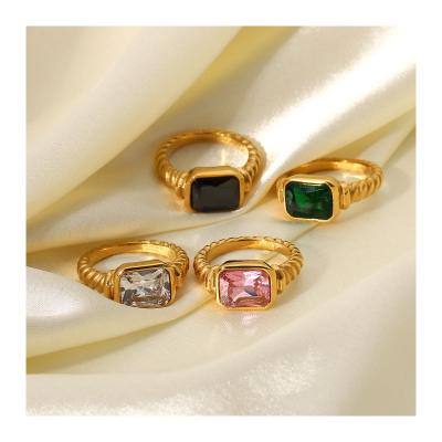 China Accept Refund Money In Case Necklace New Arrive Charming Hot Waterproof Zircon Jewelry Stainless Steel Fashion Colorful Eternity Rings for sale