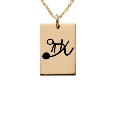 China Accept Refund Money In Case Sexy Necklace Gold Plated Geometric Pendant Rectangle Stainless Steel Trendy Necklace For Valentines Day Gift for sale