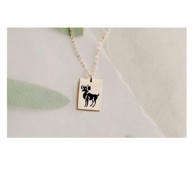 China Accept Refund Money In Case Custom Gold Plated Zodiac Sign Necklace Personalized Horoscope Necklace Jewelry Stainless Steel Necklace For Women for sale