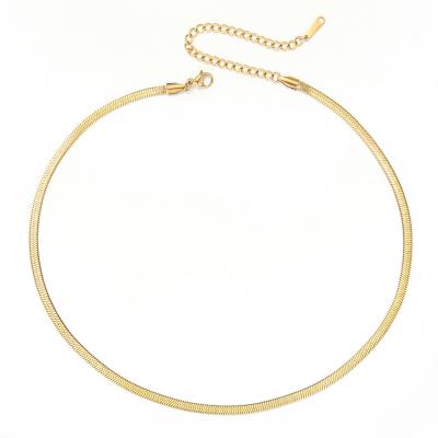 China Accept Money Back In Case Necklace Minimalist Hip Hop Chunky Chain Fashion Jewelry Gold Plated Snake Choker Stainless Steel Necklace For Women Men for sale