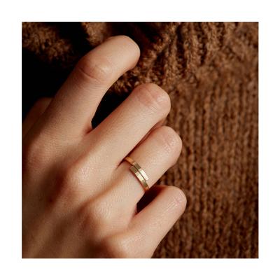 China CLASSIC Adjustable Open Circle Jewelry Elegant Lightweight Luxury Fashion 14k Gold Plated Stainless Steel Ring for sale