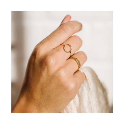 China Accept Money Back In Case Personalized Necklace Gold Plated Stainless Steel Geometric Seal Romantic Shaped Unisex Open Irregular Ring for sale