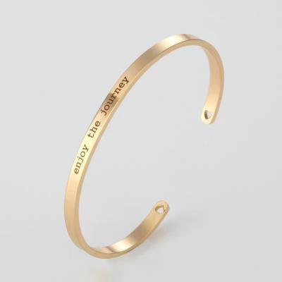 China Accept Refund Money In Case Necklace Bangle Bracelet Jewelry Gold Custom Silver Inspired Engraved 316L Stainless Steel Letter Cuff Bracelets Bangles For Women for sale