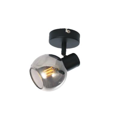 China E14 Light Bulb Modern Black Smork Glass Wall Lamp Modern Home Lighting for sale