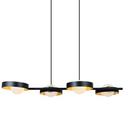 China Modern Black G9 Gold Leaf Opal Glass Dining Pendant Light for sale