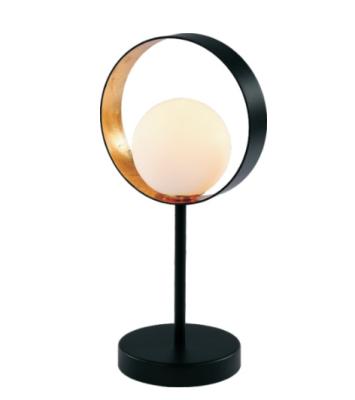 China G9 wind opal glass glod glass table lamp modern industrial black table lamp living room bedroom table lamp for sale