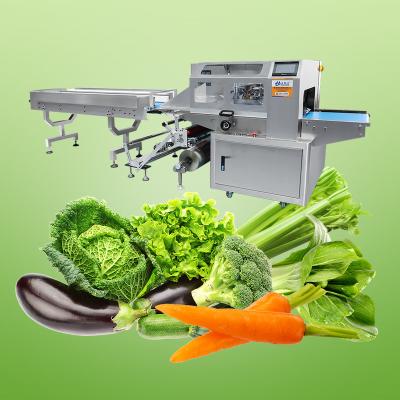 China Full Automatic Vegetable Products Carrot Onion Slices Flake Packing Machine Packing + Sealing Plastic Packaging Scoring 50bag/min for sale