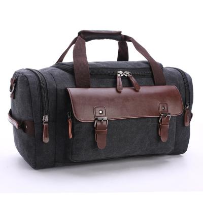 China Wholesale Custom Fashion Vintage Travel Large Canvas Wash Overnight Duffel Bag for sale