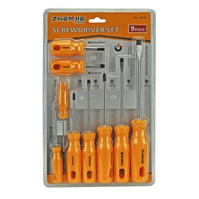 China Nine Pieces Wholesale CRV Multifunctional Steel Handle Screwdriver Tools Screwdriver Set for sale