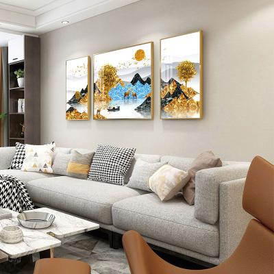 China Luxury Rectangle Waterproof And Moisture-proof Landscape Metal Wall Painting With View For Hotel Home for sale