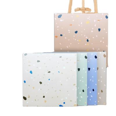 China Wholesale High Strength 600X600mm Terrazzo Tiles Ceramic Flooring Paver Large Texture Spots Beige Blue Green Gray for sale