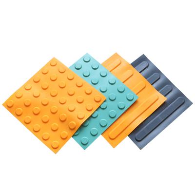 China New Design Non-Slip Tactile Paving Tiles Rubber Types Yellow Gray Rubber Mat Surface Indicators Detectable Warning Public Installation for sale