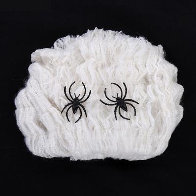 China Large Cobwebs Halloween Decor Spider Web Halloween Decoration Polyester Colorful Scary Spider Webbing Outdoor Scary Cobwebs Color Custom for sale