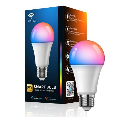 China 2022 Residential Smart Bulb Light Led Wifi Bulb 7W 9W 10W Color Changing RGB LED Bulb E27 E26 110V-220V APP Compatible Remote Alexa Google for sale