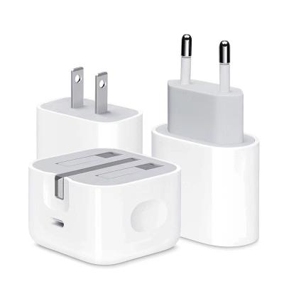 China Fast Cell Phone 20w PD Charger And Eu Cable Us Plug Usb Type C Wall Adapter Fast Charger For iPhone With Usb C Charger Cable for sale